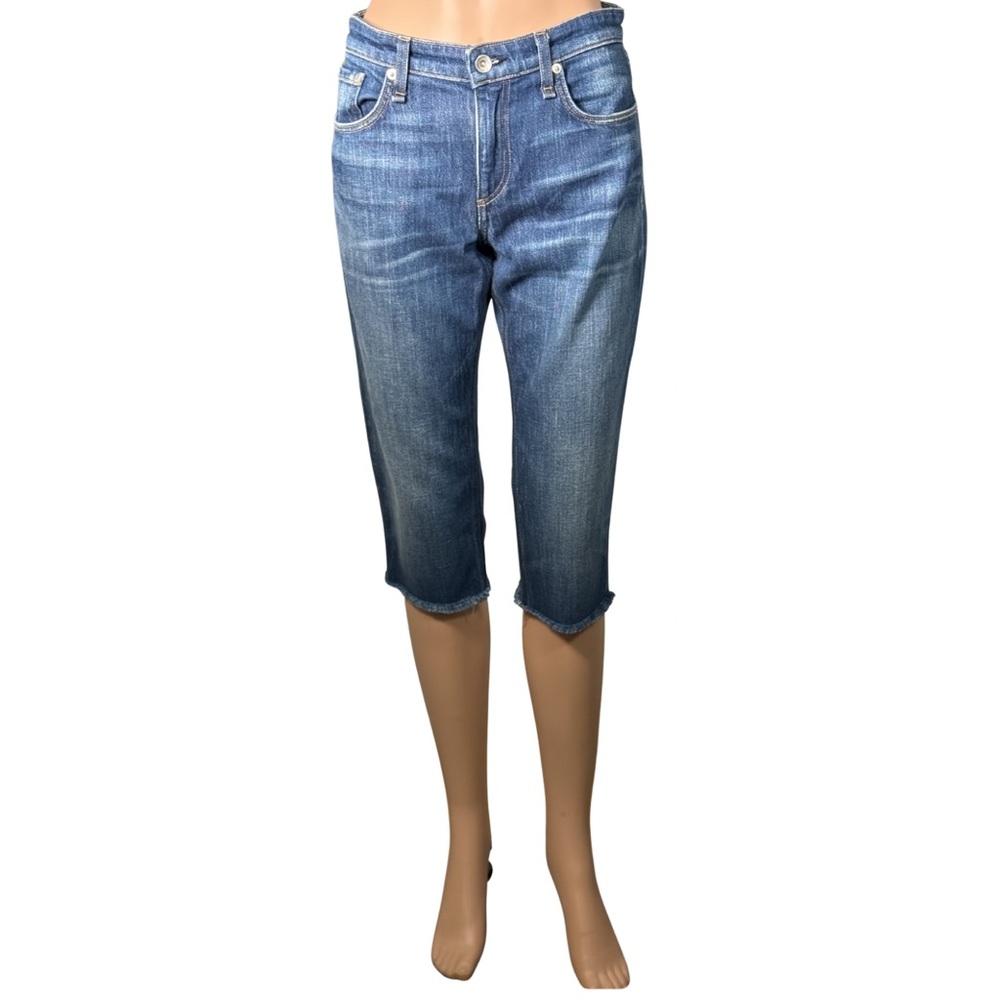 Rag & Bone Dre Low-Rise Slim Boyfriend Jeans Size 27 Medium Wash Cropped Denim